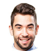 a mans  smiling face